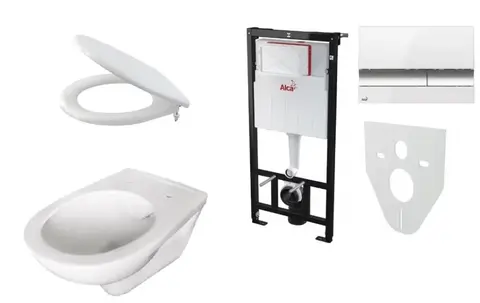 Alcaplast Сет 6 v 1 с WC ALCA RIMFLOW+ M1720-1 Комплект 6 v 1 с WC ALCA RIMFLOW и панелью смыва M1720-1