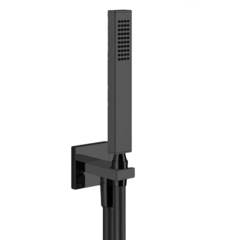 Gessi Rettangolo 20123#299 Душевой комплект: вывод на 1/2”, держатель, шланг 1,5м и душевая лейка, цвет: Black XL фото