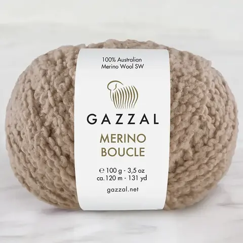 Пряжа Gazzal Merino Boucle 3765 кэмел