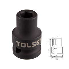 TOLSEN (TT18209) Головка торцевая ударная шестигранная 1/2", 9 мм