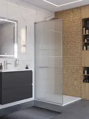 BelBagno UNO-L-1-TB-90-FL-Cr Душевая перегородка универсальная с односторонним входом, стекло рифлёное, профиль хром, 900x2000 мм фото