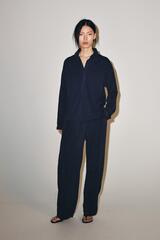 ZARA ХЛОПКОВЫЕ БРЮКИ BALLOON, СИНИЙ