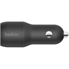 Автозарядка Belkin в прикуриватель BoostCharge 24W 2x USB-A кабель Lightning , черный