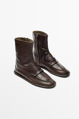 Massimo Dutti Мягкие кожаные ботинки, коричневый