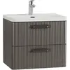 BelBagno DUE-600-2C-SO-GM-P DUE База под раковину подвесная с двумя выкатными ящиками, Оружейная сталь, 600x422x500