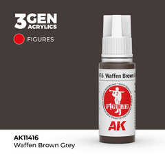 Акриловая краска AK Interactive Waffen Brown Grey 3GEN Figures, 18мл