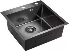 Мойка Emar EMB-117A PVD Nano Dark, нержавеющая сталь, черная, квадратная, 50х45 см Мойка Emar EMB-117A PVD Nano Dark, нержавеющая сталь, черная, квадратная, 50х45 см