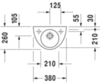 Duravit Starck 2 761380000 Раковина для рук без перелива, с плоскостью под смес.,380 мм, намеченное отверстие для смесителя слева и справа, 380x260мм, цвет: белый