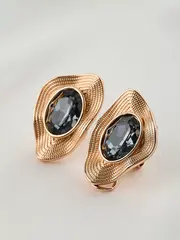 Серьги Адриана с серыми кристаллами