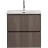BelBagno UNO-MINI-500-2C-SO-СO База под раковину подвесная с фрезерованными ручками по всей длине фасада с двумя выкатн. ящ., Бежевый Мат.,500x395x608