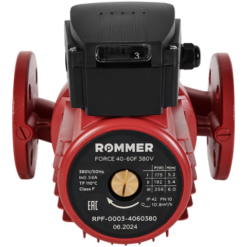 Циркуляционный насос фланцевый трехскоростной ROMMER RPF 40-60F 380V RPF-0003-4060380