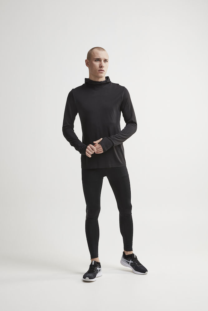 Craft Core Fuseknit рубашка беговая с капюшоном мужская black - 5