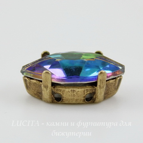 Сеттинг - основа для страза 15х7 мм (оксид латуни)
