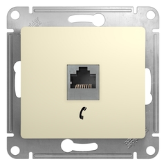 Schneider Electric Glossa Бежевый Розетка телефонная RJ11, механизм IP20 скрытая установка GSL000281T