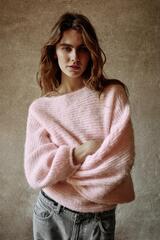 ZARA СВИТЕР С ОБЪЕМНЫМИ РУКАВАМИ, ЦВЕТ РОЗОВОГО ДЕРЕВА