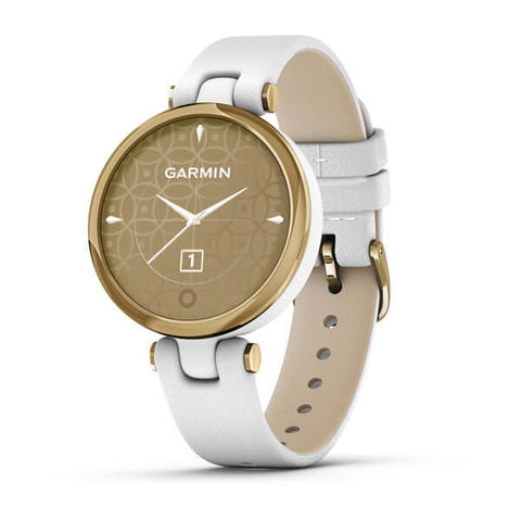 Garmin Lily Classic - Light Gold Bezel with White Case and Italian Leather Band