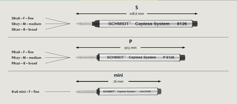 Стержень Schmidt Capless System, Long, Fine (8126)