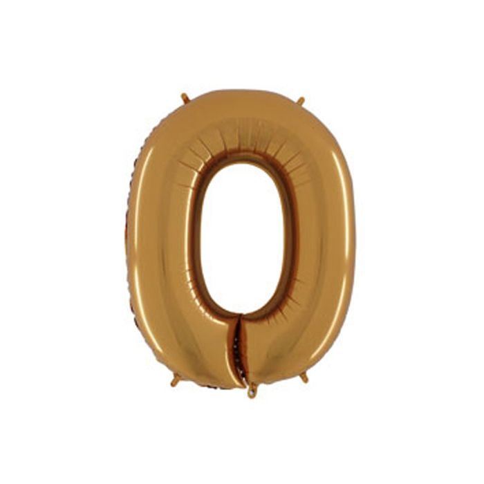 Шар Г 40''/102 см, Цифра Золото (Gold) 