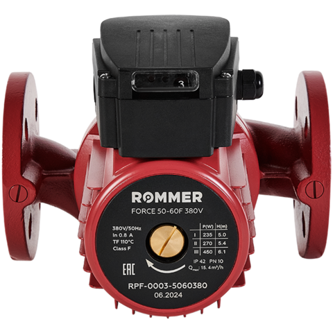 Циркуляционный насос фланцевый трехскоростной ROMMER RPF 50-60F 380V RPF-0003-5060380