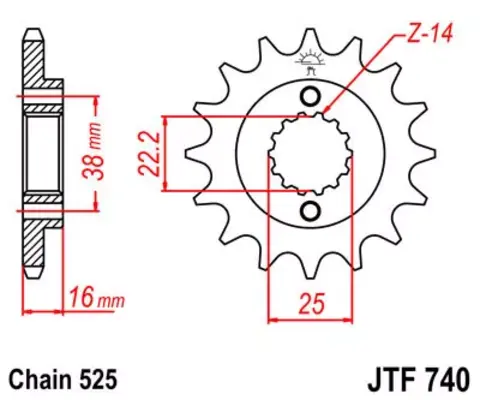 Звезда ведущая JTF740 15RB