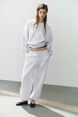 ZARA БАЗОВЫЕ БРЮКИ ПРЯМОГО КРОЯ, СЕРЫЙ МЕЛАНЖ