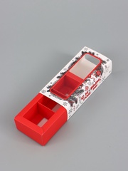 Коробка для 3 конфет белая «С Новым годом», 13.3×3.3×5.8 см