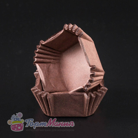 Капсулы для конфет коричневые квадрат. 35*35 мм, h 22 мм, 50 шт