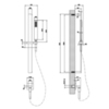 Gessi Rettangolo 20142#149 Душевая стойка с ручным душем и выводом воды из стены, цвет: Finox