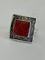 Пиония (кольцо из серебра)