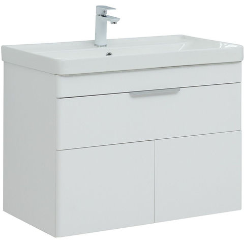 Aquanet Ирис New 312430 Тумба с раковиной, цвет: белый глянец