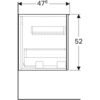 Geberit Acanto 500.618.JK.2 Шкафчик 45x52x47.6см, темно-серый / лакированный матовый, темно-серый / глянцевое стекло