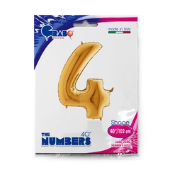 Шар Г 40''/102 см, Цифра Золото (Gold) 