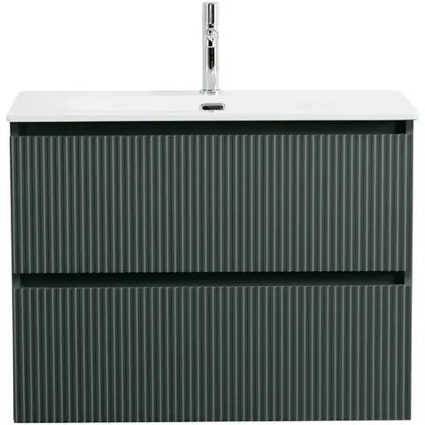 BelBagno UNO-MINI-800-2C-SO-VO База под раковину подвесная с фрезерованными ручками по всей длине фасада с двумя выкат. ящ., Еловый Мат., 800x395x608