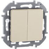 Выключатель двухклавишный - Legrand Inspiria - 10АХ 250В безвинтовые зажимы - слоновая кость — фото 10