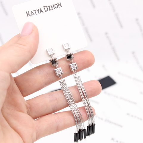 Серьги Quatro black