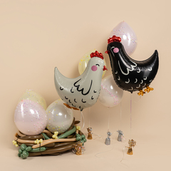 Шар К Фигура, Курица, Белый, 30''/76 см, 1 шт.