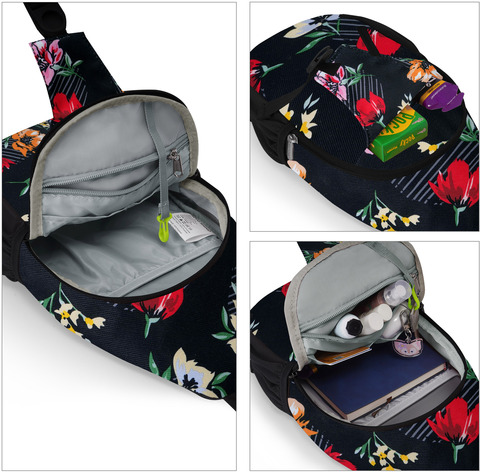 Картинка рюкзак однолямочный Nevo Rhino 8999-1-NW Flower Spring - 2