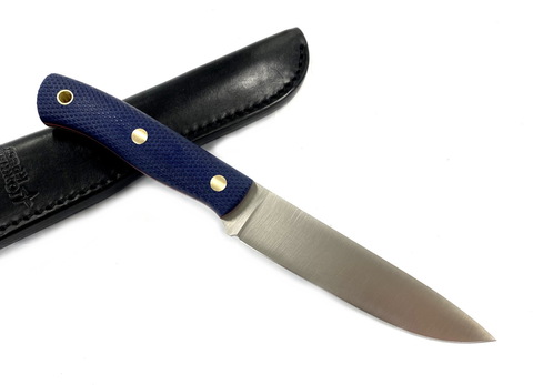 Нож ТКК (2,5), N690, микарта синяя, насечка, 243.0756