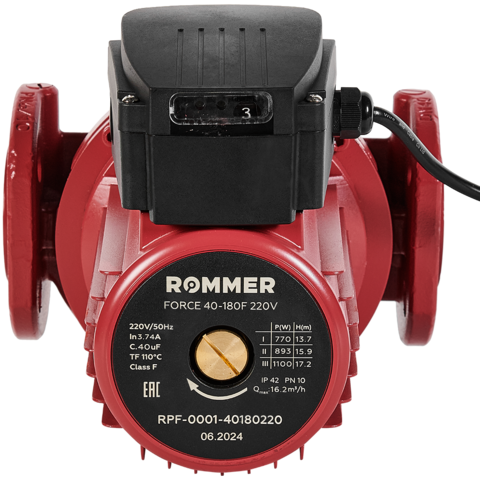 Циркуляционный насос фланцевый ROMMER RPF трехскоростной 40-180F 220V RPF-0001-40180220