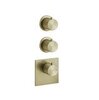 Gessi 316 54504#727 Встраиваемый термостатический смеситель на 2 источника, резьба 3/4 (внешние части), цвет: Brushed Brass PVD