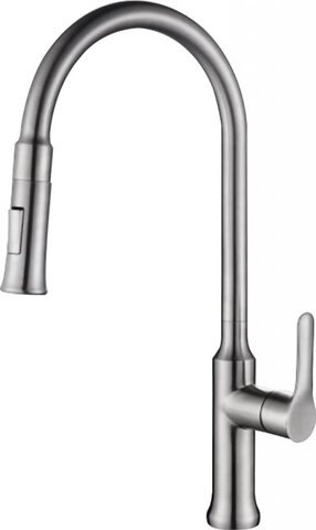 BelBagno Nova BB-LAM38-IN Смеситель для кухни с выдвижным изливом, цвет: серый