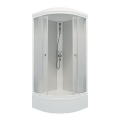 Душевая кабина ТРИТОН "Лайт 90*90 B" 900x900x2280 1/4 круга, средний поддон, Градиент, Белый ДН4 (7 места+сифон D50мм)