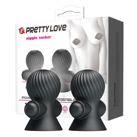Pretty Love nipple sucker Чёрные перезаряжаемые вибростимуляторы для груди