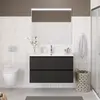 BelBagno UNO-1200-2C-SO-GSO База под раковину подвесная с фрезерованными ручками по всей длине фасада с двумя выкатн. ящ., Темно-Серый Мат., 1200x455x608