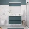BelBagno UNO-MINI-1000-2C-SO-AO База под раковину подвесная с фрезерованными ручк. по всей длине фасада с двумя выкатн. ящ., Голубой Мат.,1000x395x608