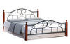 Кровать АТ-808 200x140 (Double Bed металл) Черный/Красный дуб