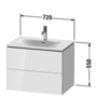 Duravit L-Cube LC630602222 Тумба подвесная под раковину, 2 ящика, 550x720x481мм, цвет White High Gloss