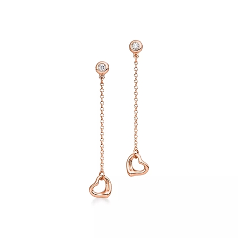 Серьги из розового золота с бриллиантами, Tiffany 💎Open heart. Единственные в наличии