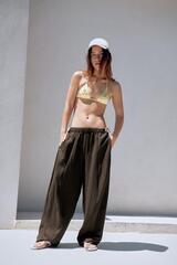 ZARA БРЮКИ BARREL — ZW COLLECTION, КОРИЧНЕВЫЙ