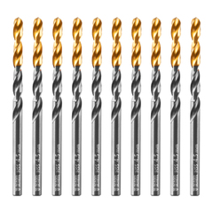 Сверло по металлу, 4,5 мм, HSS-Tin, Golden Tip, 10 шт. Denzel